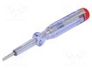 Tester: voltage indicator; 100÷250V; Blade length: 60mm 