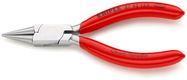 KNIPEX 37 43 125 Flat Nose Pliers for precision mechanics with plastic coating chrome-plated 125 mm