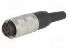 Connector: M16; plug; female; soldering; for cable; PIN: 7; 5A; 250V AMPHENOL