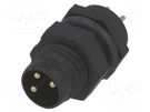 Connector: M8; male; PIN: 3; for panel mounting; socket; 3A; IP67 AMPHENOL LTW
