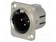 Connector: XLR; socket; male; 15A; 50V; PIN: 3; straight; soldering DELTRON