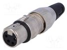 Plug; XLR; female; PIN: 4; straight; for cable; soldering; 50V; 10A DELTRON