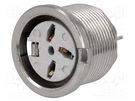 Socket; DIN; female; PIN: 3; Layout: 180°; THT; 34V; 2A; silver plated DELTRON