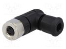 Connector: M8; female; PIN: 3; angled 90°; for cable; plug; IP67 CONEC