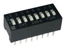 DIP SWITCH, 0.1A, 50VDC, 8POS, THT