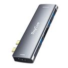Hub 7w2 RayCue 2x USB-C do Thunderbolt 3 + 3x USB-A 3.0 5Gbps + SD/TF 3.0 + HDMI 4K60Hz (sary), RayCue