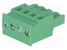 Pluggable terminal block; 5mm; ways: 4; angled; plug; female; green DEGSON ELECTRONICS