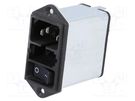Connector: AC supply; socket; male; 6A; 250VAC; IEC 60320; 0.8mH SCHURTER