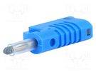 Plug; 4mm banana; 36A; 30VAC; 60VDC; blue; on cable DONAU ELEKTRONIK