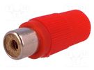 Plug; RCA; female; straight; soldering; red; for cable NINIGI