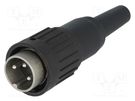 Plug; DIN; male; PIN: 3; straight; for cable; soldering; 300V; 5A AMPHENOL