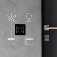 Sienas slēdzis 4 pogas melns sp. Shelly sienas slēdzis 4