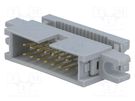 Plug; IDC; male; PIN: 14; with holder; IDC; for ribbon cable; 1.27mm CONNFLY
