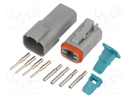 Connector: wire-wire; AT; male + female; plug; for cable; PIN: 4 AMPHENOL AT4PS-CKIT