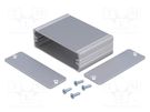 Enclosure: with panel; AKG; X: 71mm; Y: 50mm; Z: 24mm; aluminium; grey FISCHER ELEKTRONIK