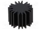 Heatsink; LED; Ø: 20mm; H: 15mm; 6.3K/W; black FISCHER ELEKTRONIK