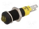 Indicator: LED; prominent; yellow; 24÷28VDC; Ø8.2mm; IP40; metal SIGNAL-CONSTRUCT