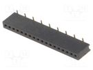 Socket; pin strips; female; PIN: 18; straight; 1.27mm; SMT; 1x18 CONNFLY
