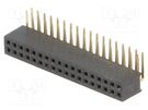 Socket; pin strips; female; PIN: 36; angled 90°; 1.27mm; THT; 2x18 CONNFLY