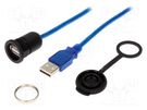 Adapter cable; USB 2.0,with cap; USB A socket,USB A plug; 2m ENCITECH
