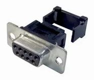 D SUB CONN W/ SR, RCPT, DE, 9POS, IDC