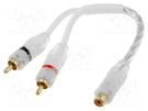 Cable; RCA socket,RCA plug x2 4CARMEDIA