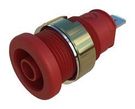 CONNECTOR, 4MM SOCKET, RED, 25A, QC