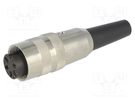 Connector: M16; plug; female; soldering; for cable; PIN: 5; 5A; 250V LUMBERG
