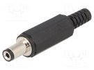 Plug; DC supply; female; 5.5/2.1mm; with strain relief; for cable LUMBERG