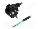 Cable; 3x1mm2; CEE 7/7 (E/F) plug angled,wires; PVC; 1.8m; black LIAN DUNG