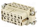 Connector: HDC; contact insert; female; Han® A; PIN: 10; 10+PE; 16A HARTING
