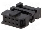 Plug; IDC; female; PIN: 8; with cable clamp; IDC; for ribbon cable CONNFLY