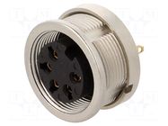 Connector: M16; socket; female; PIN: 5; 5A; 250V; soldering; straight LUMBERG