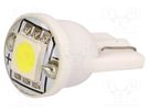 LED lamp; neutral white; T10,W2,1x9,5d,W5W; Urated: 12VDC; 22lm OPTOSUPPLY