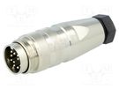 Connector: M16; plug; male; soldering; for cable; PIN: 12; 3A; 150V AMPHENOL