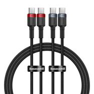 Cable Baseus Cafule USB-C to USB-C 100W,1m, 2psc (Red Black, Grey Black), baseus
