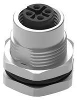 SENSOR CONN, M12, FEMALE, 4POS, SOLDER