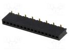 Socket; pin strips; female; PIN: 16; straight; 1.27mm; SMT; 1x16 CONNFLY
