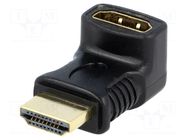 Adapter; HDMI socket,HDMI plug 270° up/down; black GOOBAY