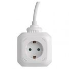Extension power adaptor cube 1.9 m / 4 sockets / white / PVC / with USB / 1 mm2, EMOS