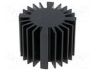 Heatsink; LED; Ø: 50mm; H: 37.5mm; black FISCHER ELEKTRONIK