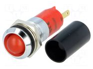Indicator: LED; recessed; red; 130VAC; Ø14.2mm; IP67; connectors SIGNAL-CONSTRUCT