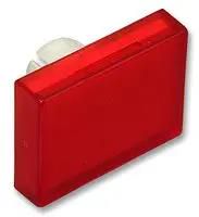 LENS, 24X18MM, RECTANGULAR, PLASTIC, RED