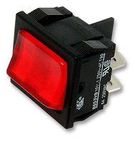 ROCKER SWITCH, DPST, ILLUM RED