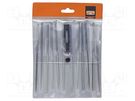 Kit: files; needle; Number of files: 12; Overall len: 160mm; 80mm BAHCO
