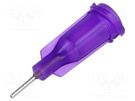 Needle: steel; 0.25"; Size: 21; straight; 0.51mm; Body: purple FISNAR
