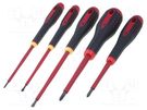 Kit: screwdrivers; insulated; 1kVAC; Phillips,slot; 5pcs. BAHCO
