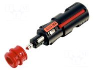 Cigarette lighter plug; screw terminal; Sup.volt: 12÷24VDC; 16A PRO CAR