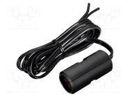 Cigarette lighter socket extension cord; Sup.volt: 12÷24VDC; 8A PRO CAR