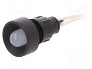 Indicator: LED; recessed; white; 230VAC; Ø13mm; IP20; cables; 300mm ELPROD